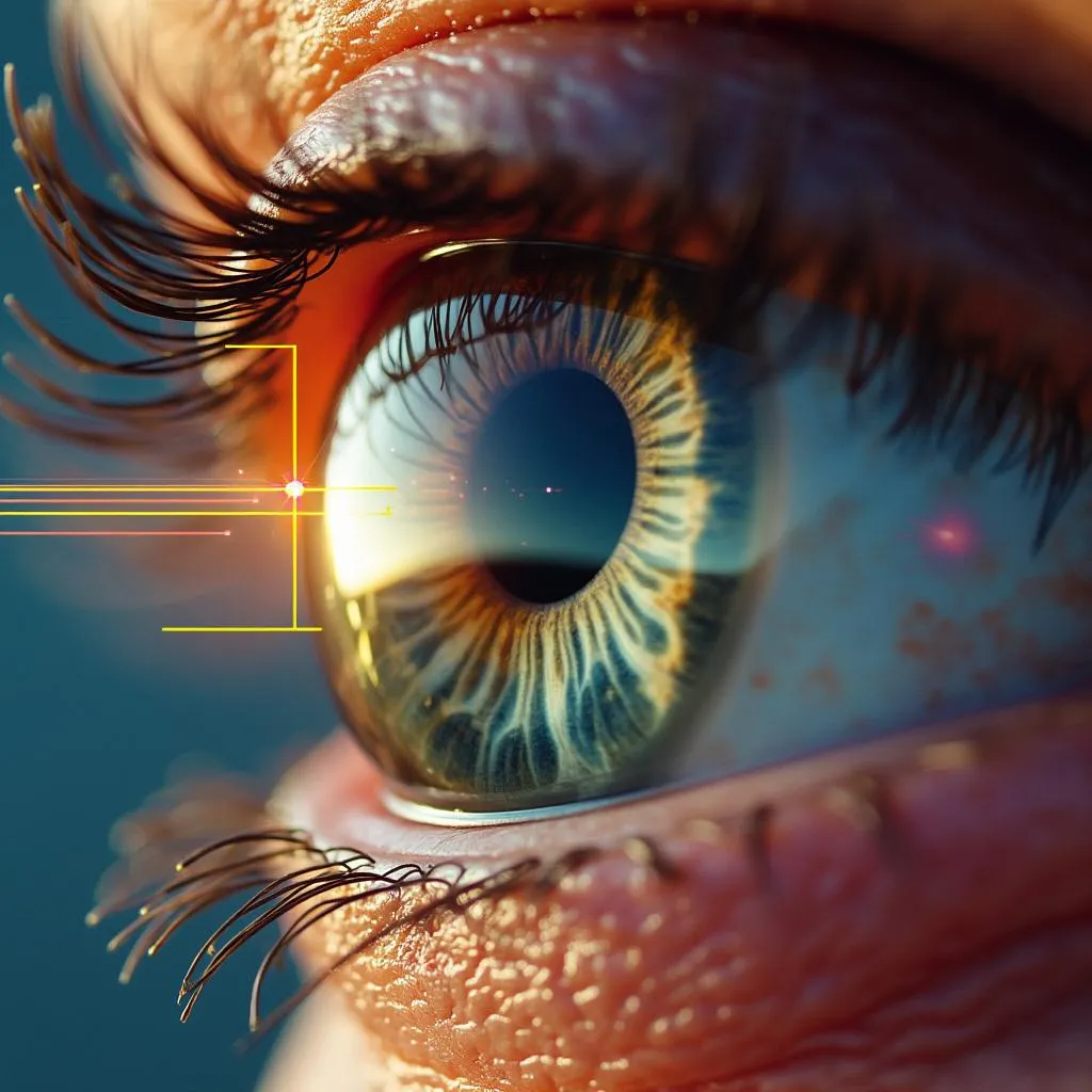 Ojo humano con detalle de protección UV
