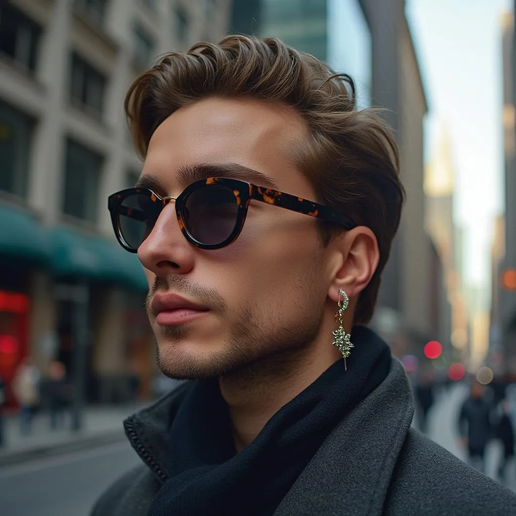 Cliente satisfecho con sus gafas de sol